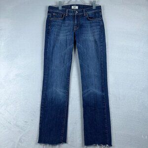 Uncharted Territory Straight Leg Jeans Raw Hem Medium Wash Women's Blue Size 27